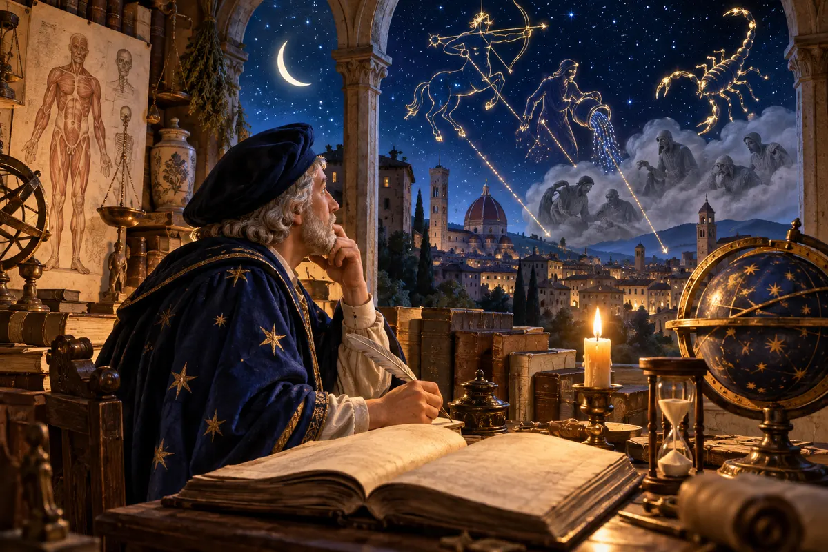 中世のイタリアでは、病気の流行を星の影響のせいだと考えたとされる