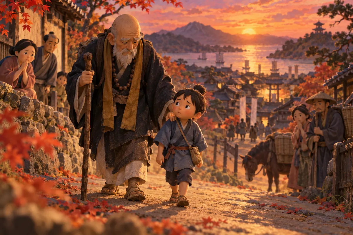 『徒然草』は、子どもの肩に手をかけてよろめく年老いた僧の姿を「かはゆし」と書いた。意味は「見ていられない、気の毒だ」