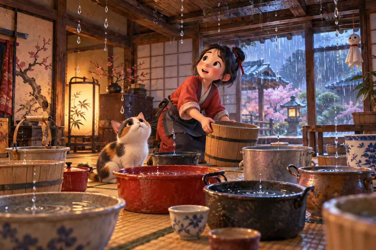 屋根を直さず、バケツを置いてしのぐ。これが本来の「姑息」(一時しのぎ)のイメージ