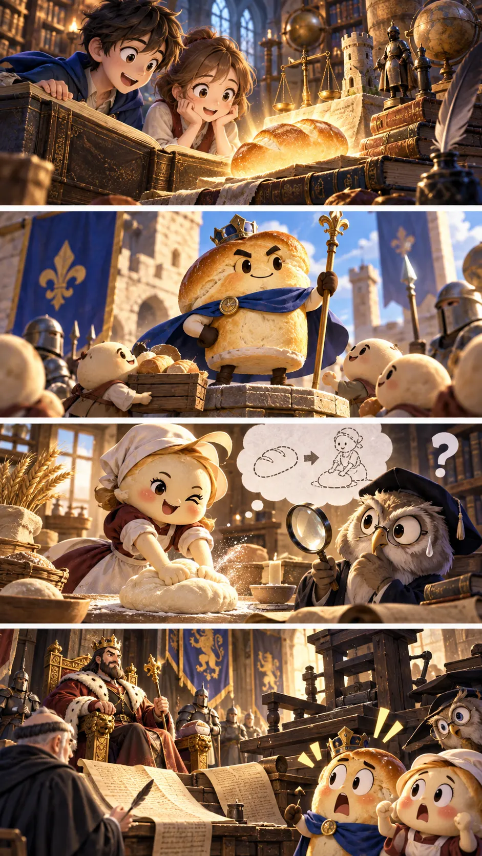 lord(ロード)の語源は「パンの番人」。lady は「パンをこねる人」だったらしいの4コマ漫画