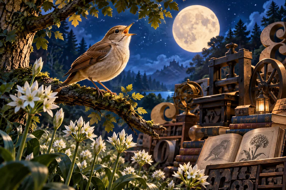 nightingale は古英語の niht(夜)+ galan(歌う)からできた語(AHD)