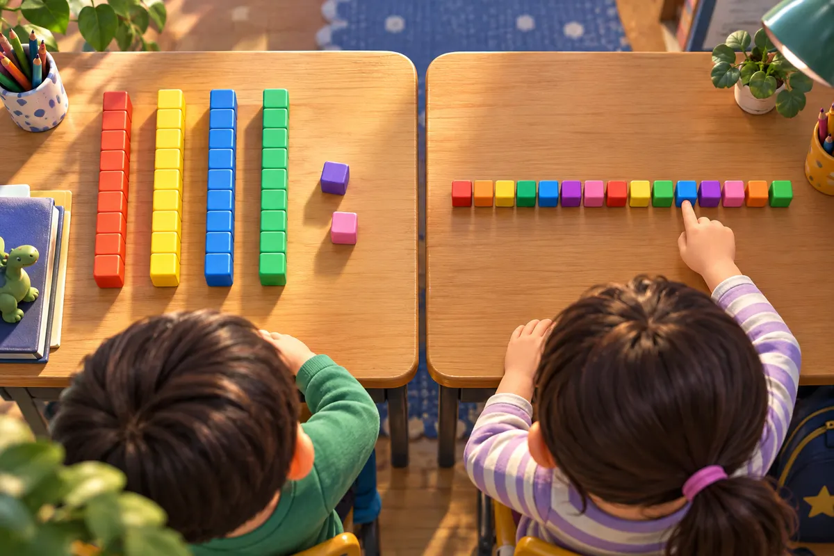 同じ「42」でも、まとまりで作るか、1つずつ並べるか