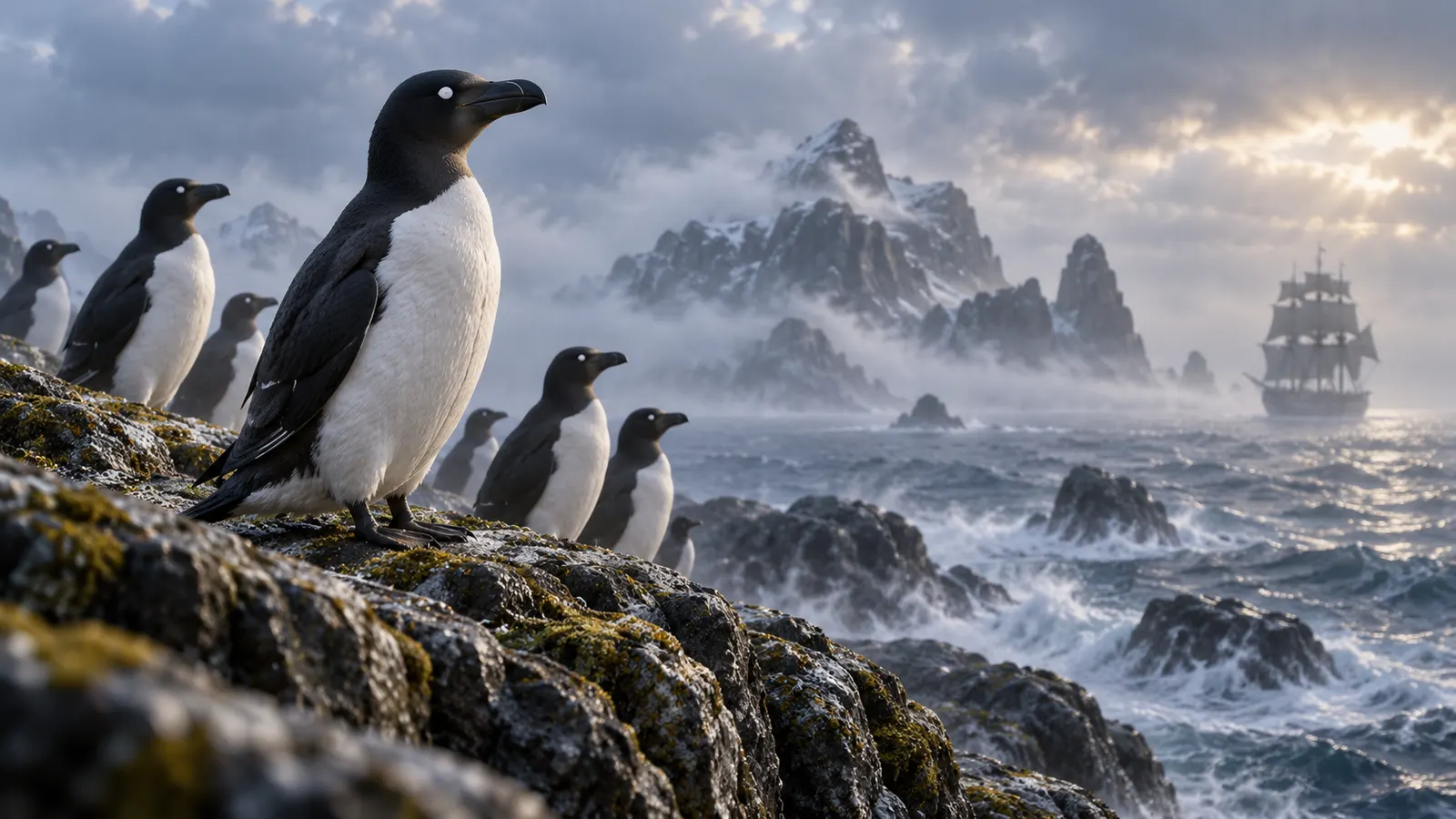 「ペンギン」は、もとは北の海の別の鳥の名前。その鳥は狩りつくされて絶滅した