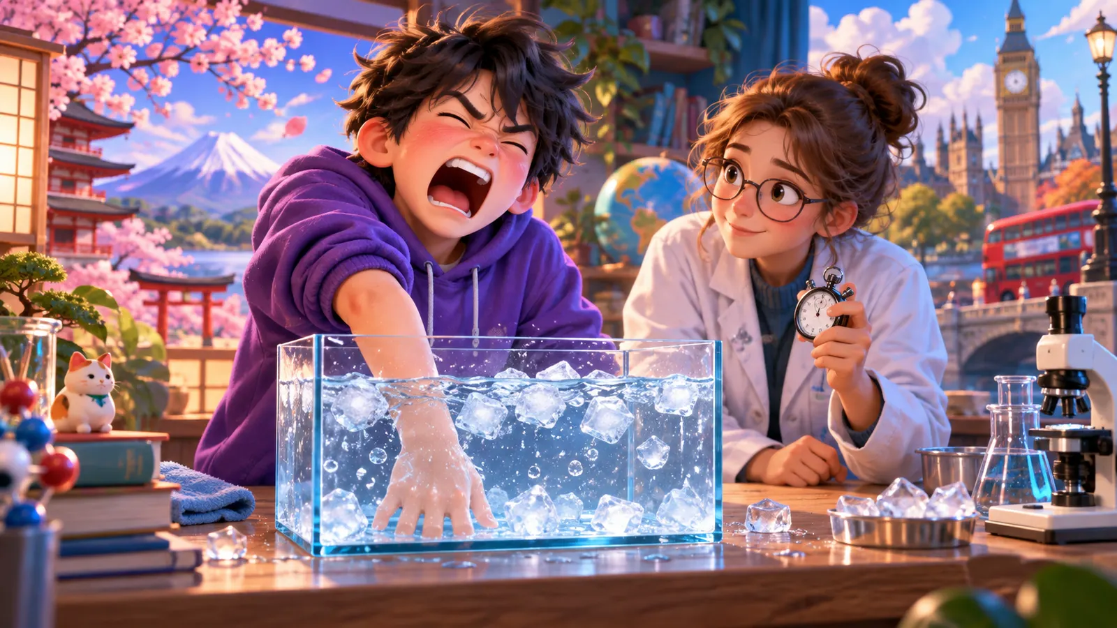痛いときの「クソッ」は効く？ 氷水の実験で、「くそ」と言い続けた日本人学生は、「カップ」と言い続けた学生の約2倍がまんできた