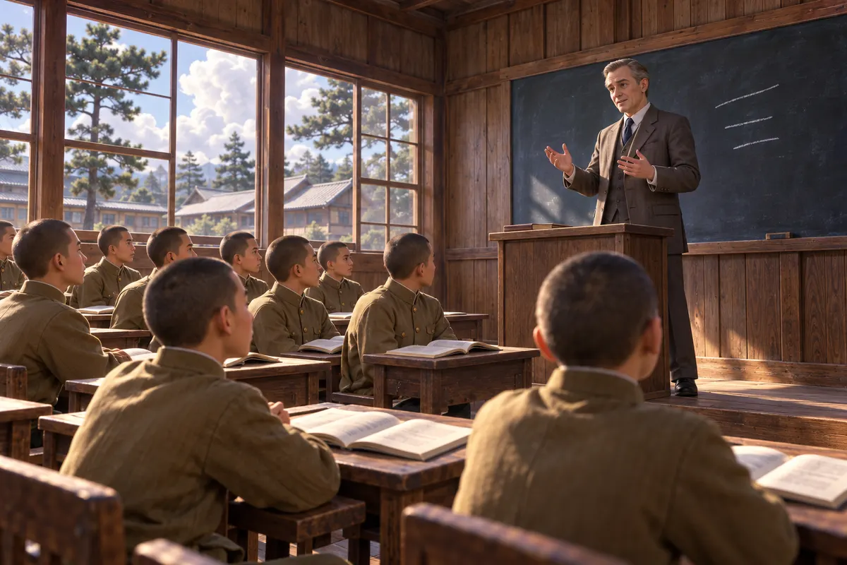 熊本の陸軍幼年学校では、英会話の時間は日本語が使用禁止だった(江利川 2005)