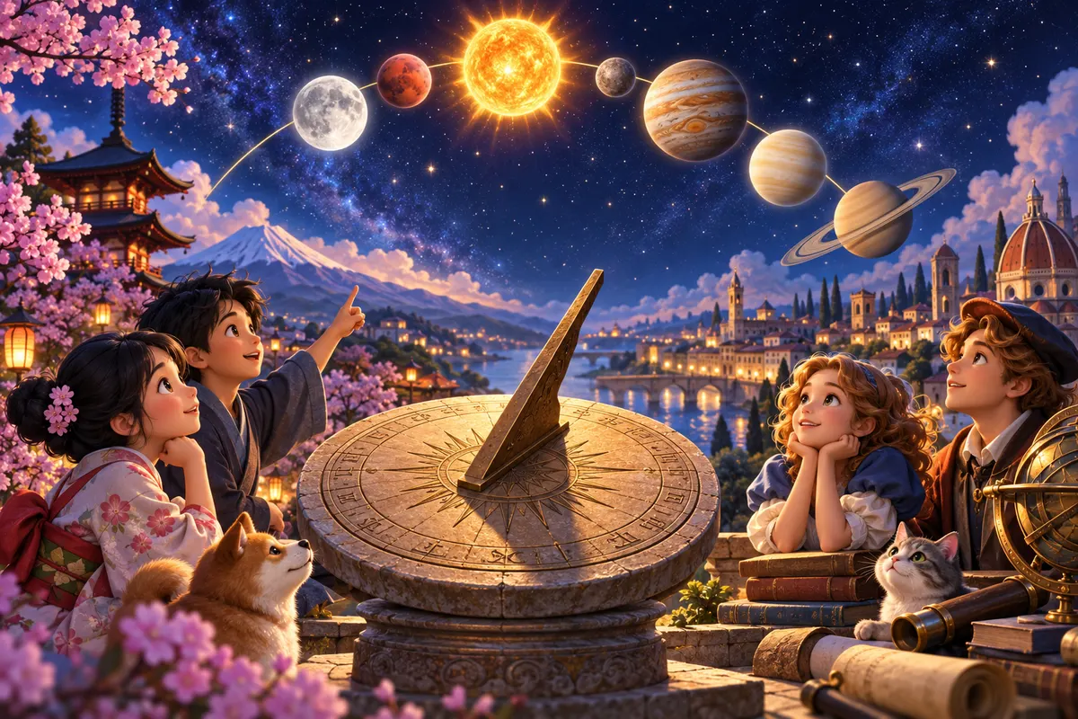 曜日の名前は、昔の人が「惑星」と考えた7つの天体から付けられた