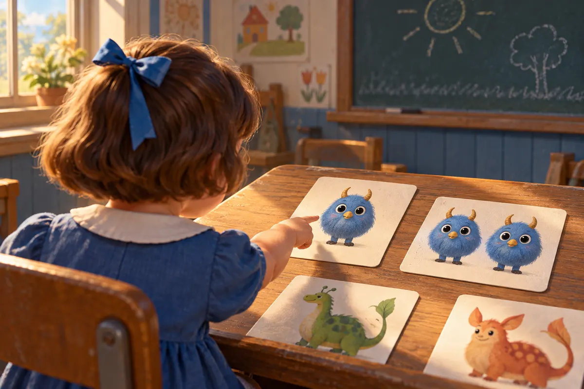 「これは wug。2匹になると?」。見たことのない言葉だからこそ、子どもが決まりを持っているかどうかが分かる