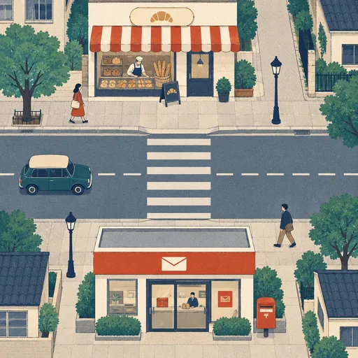 across from のイメージ