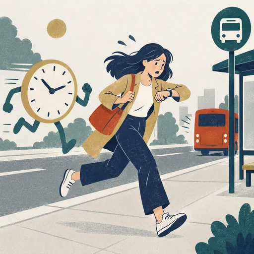 run late のイメージ