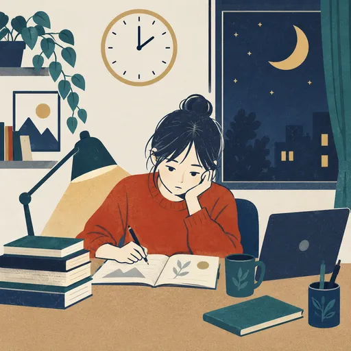 stay up late のイメージ