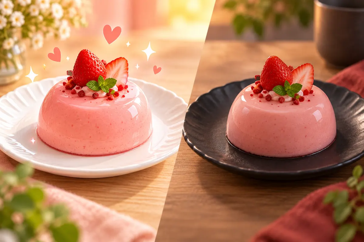 白いお皿では食べ物の色が鮮やかに見え、「甘そう」という予想が味の感じ方を後押しする