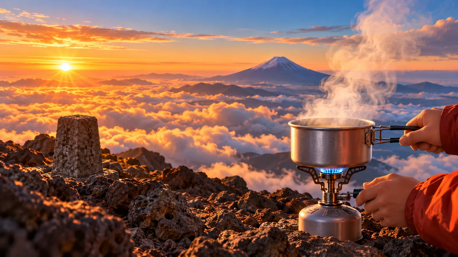 富士山頂ではお湯が約87℃で沸騰する。山の上でカップ麺がかためになる理由