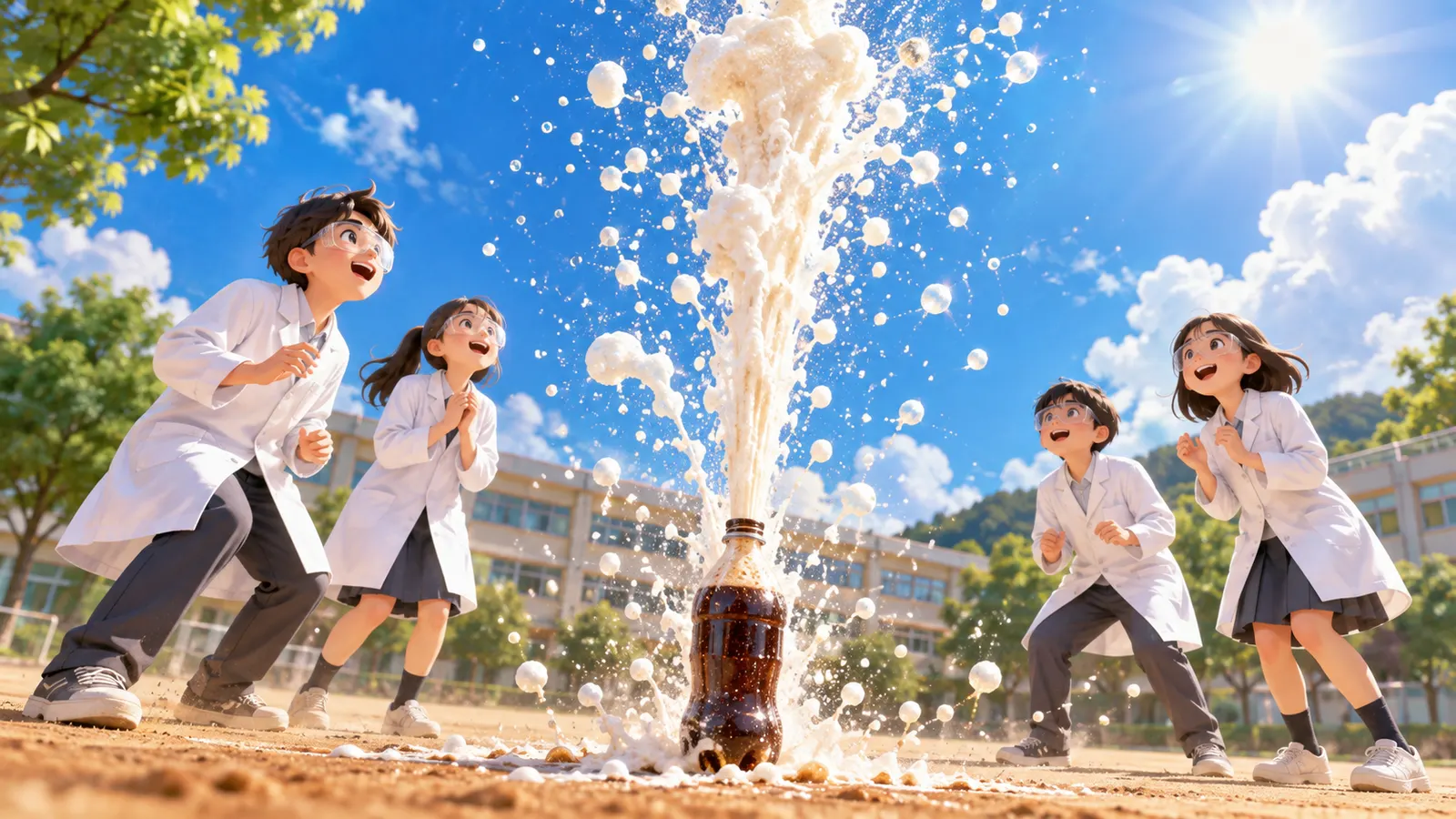 メントスコーラの原理は「化学反応」じゃなかった。1粒に数万〜数十万個ある“泡の種”の物理