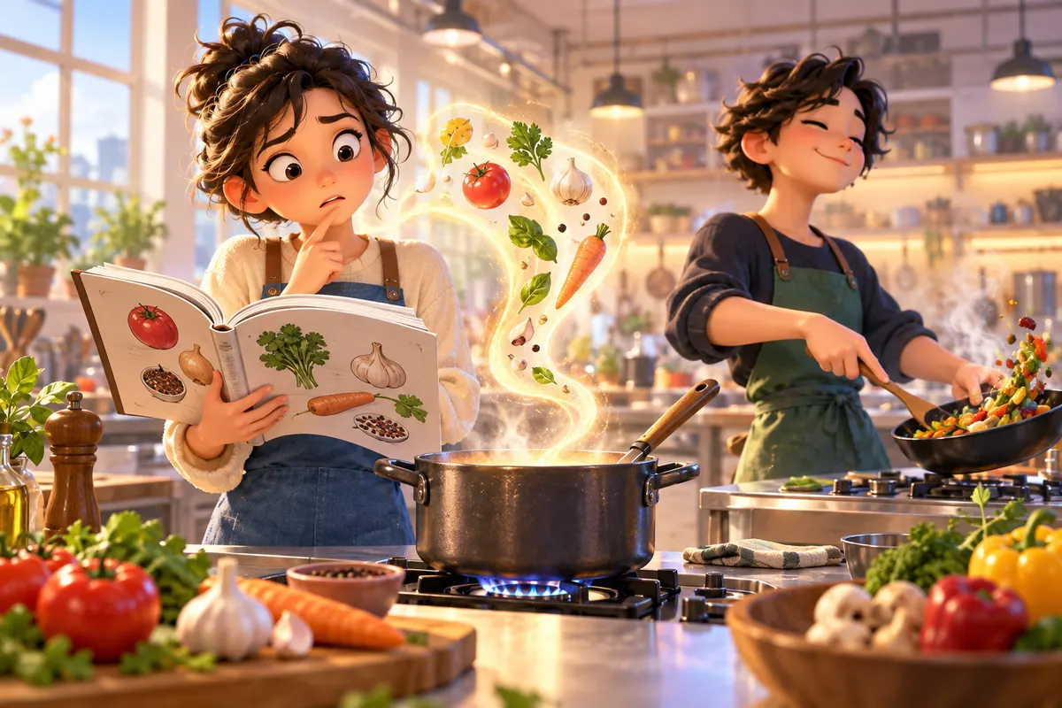 レシピの用語を知っていることと、料理ができることは別。でも、レシピが上達を助けることもある