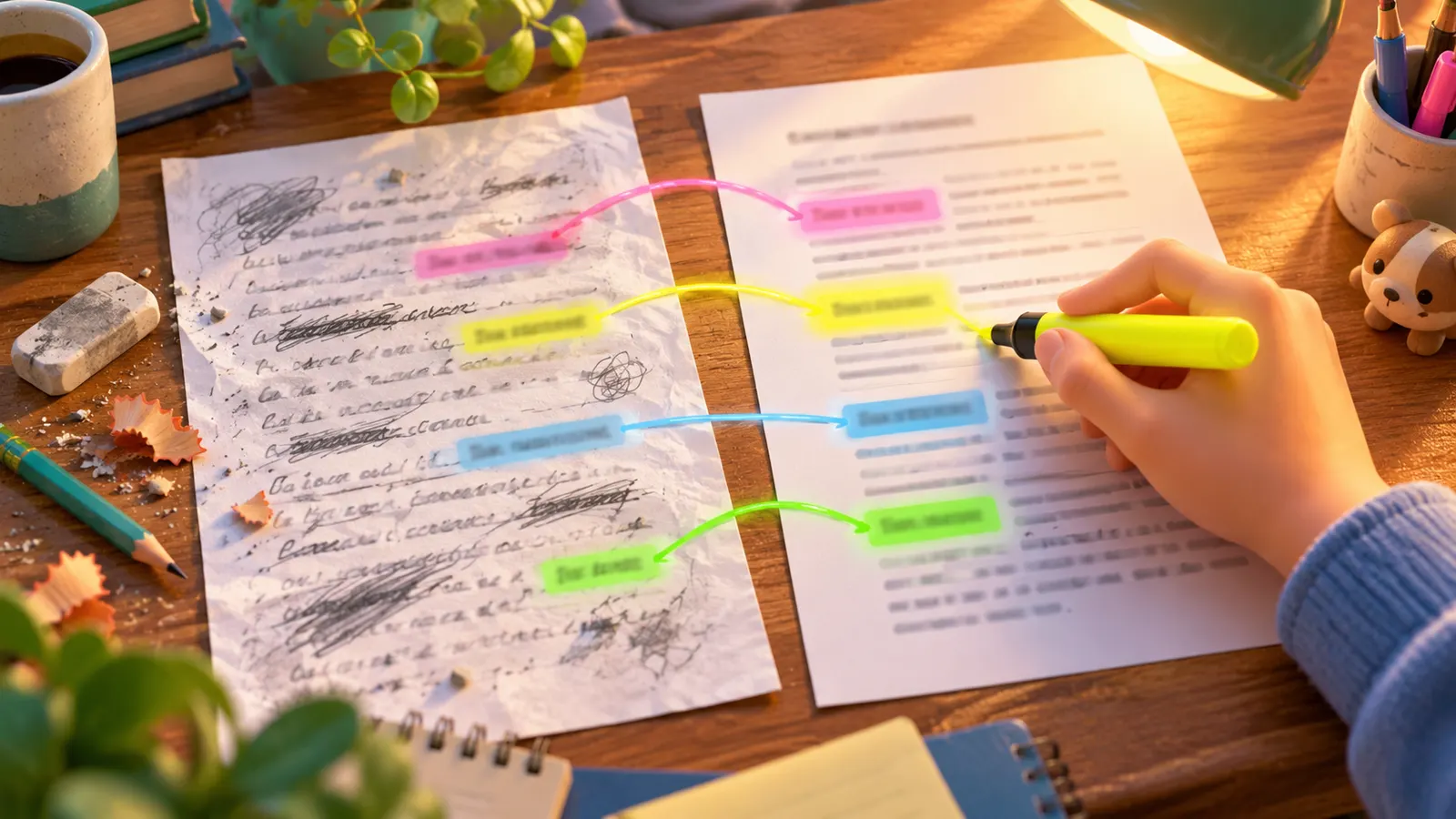 英作文は「書いてから、お手本と見比べる」が効く。“自分で気づいた表現”ほど残った