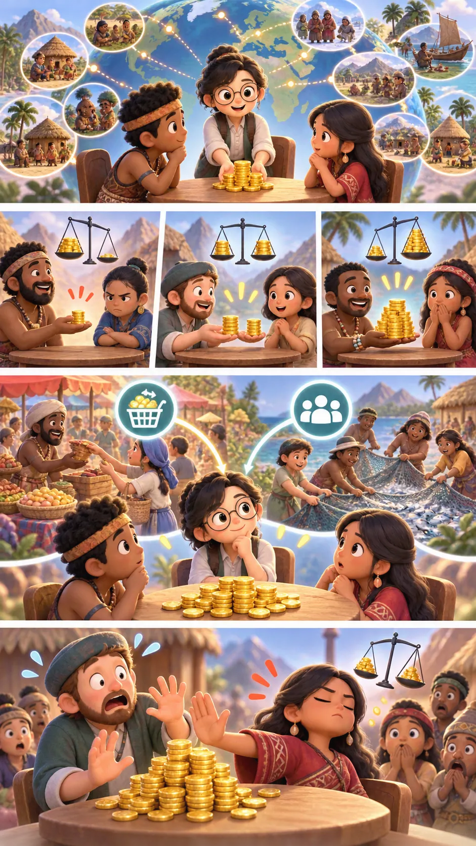 “多すぎる分け前”を断る社会があった。15の小規模社会で最後通牒ゲームをしてみたらの4コマ漫画