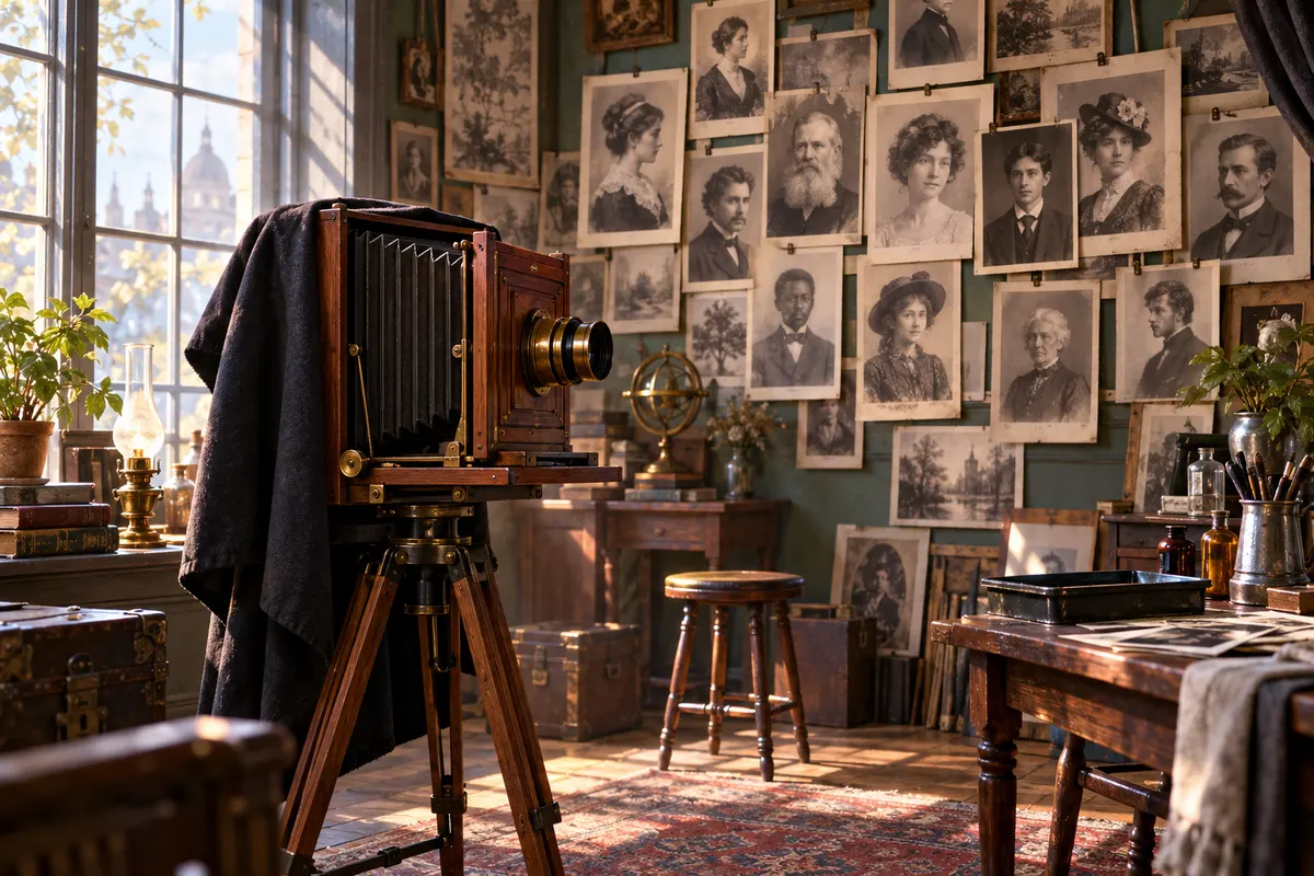 ゴルトンは、目の位置をそろえた顔写真を、1枚の写真に少しずつ写し込んだ(イメージ図)