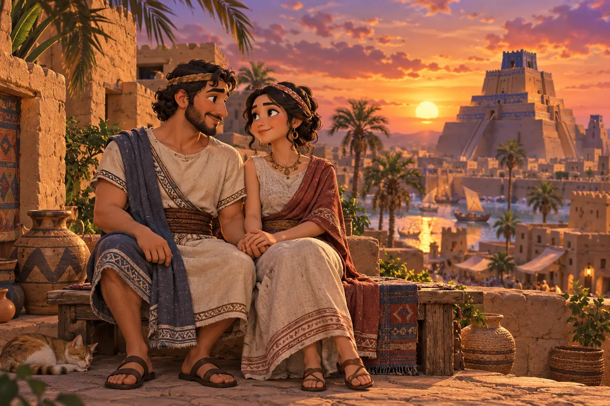 唇のキスの記録は、メソポタミアでは遅くとも紀元前2500年ごろからある(イメージ)