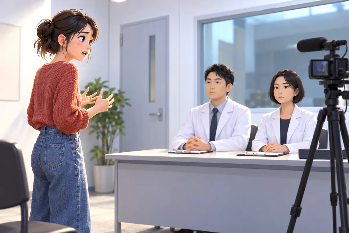 審査員は笑わない。人に強いストレスを与えるための模擬面接（イメージ）