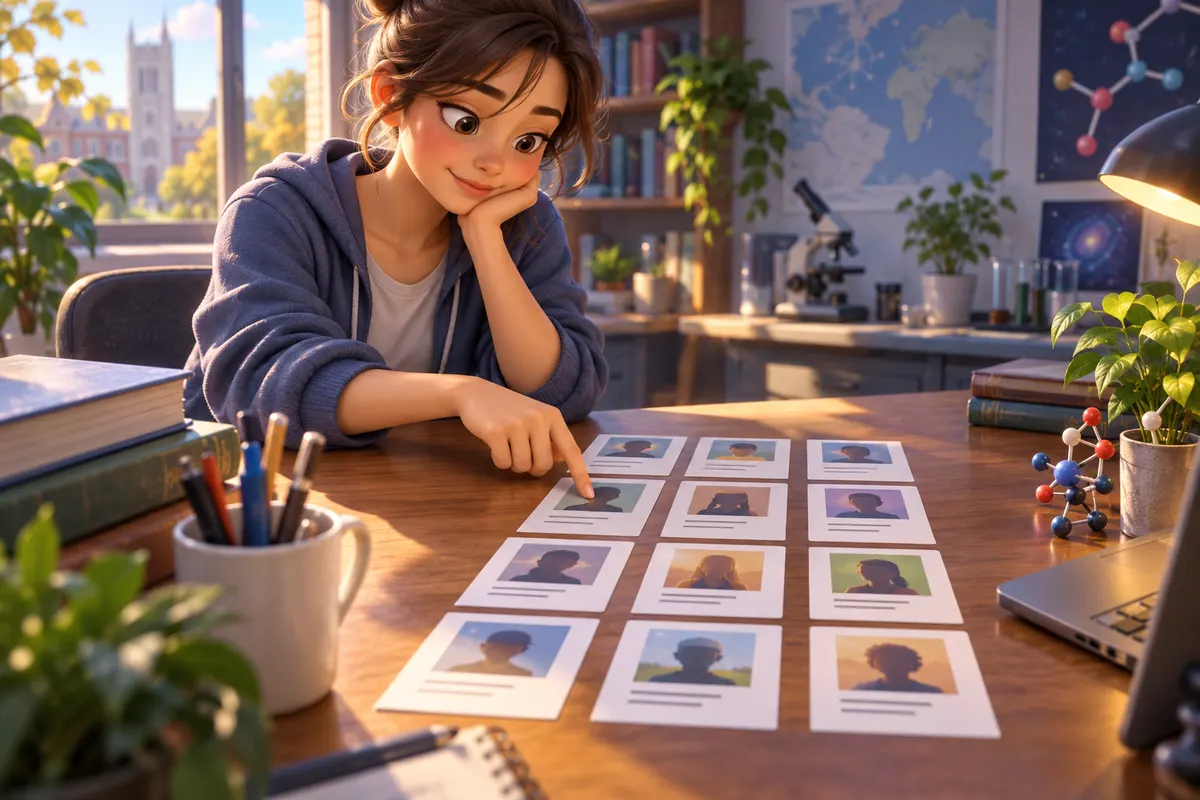 12人分のプロフィールから「会ってみたい4人」を選ぶ実験のイメージ（論文の図ではありません）