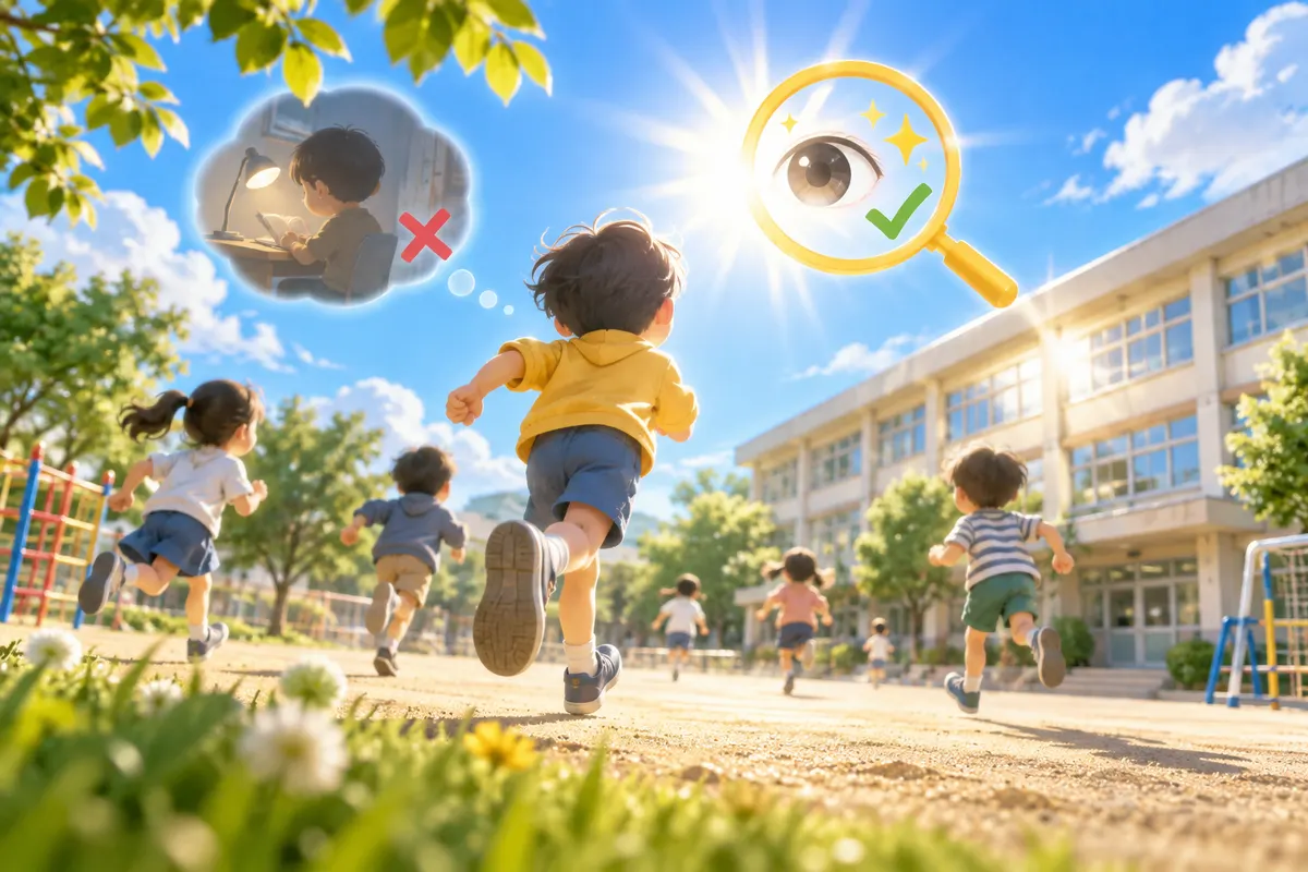 明るい屋外で過ごす時間が、近視を防ぐカギかもしれない