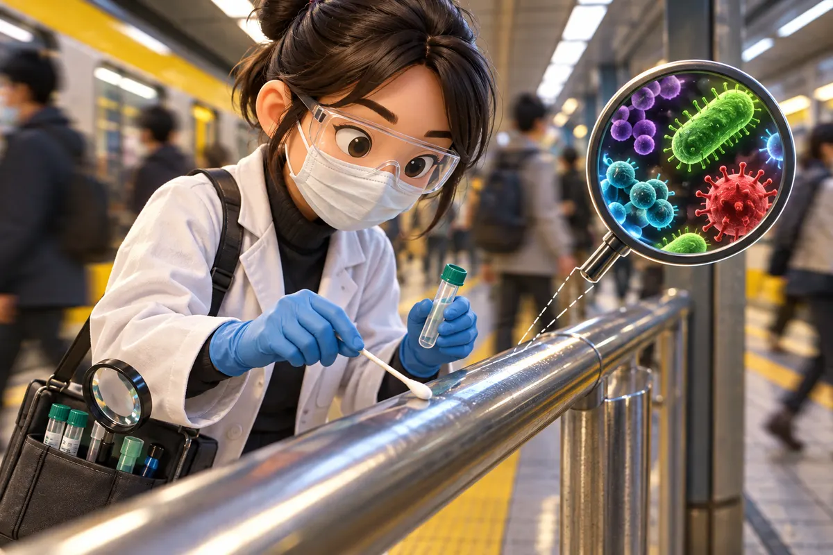 綿棒でこすったDNAを読む「メタゲノム解析」で、都市の微生物地図が作られた