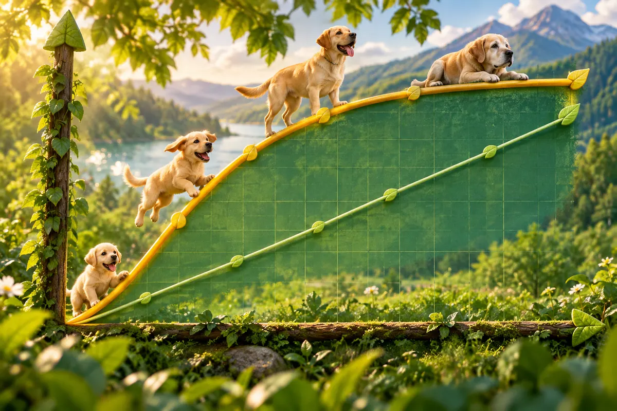 犬の老化は「まっすぐ7倍」ではなく、若いうちに急カーブ