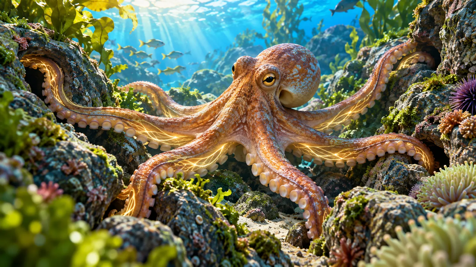 タコの神経の3分の2は「腕」にある。8本の腕がそれぞれ半分自分で動く生き物