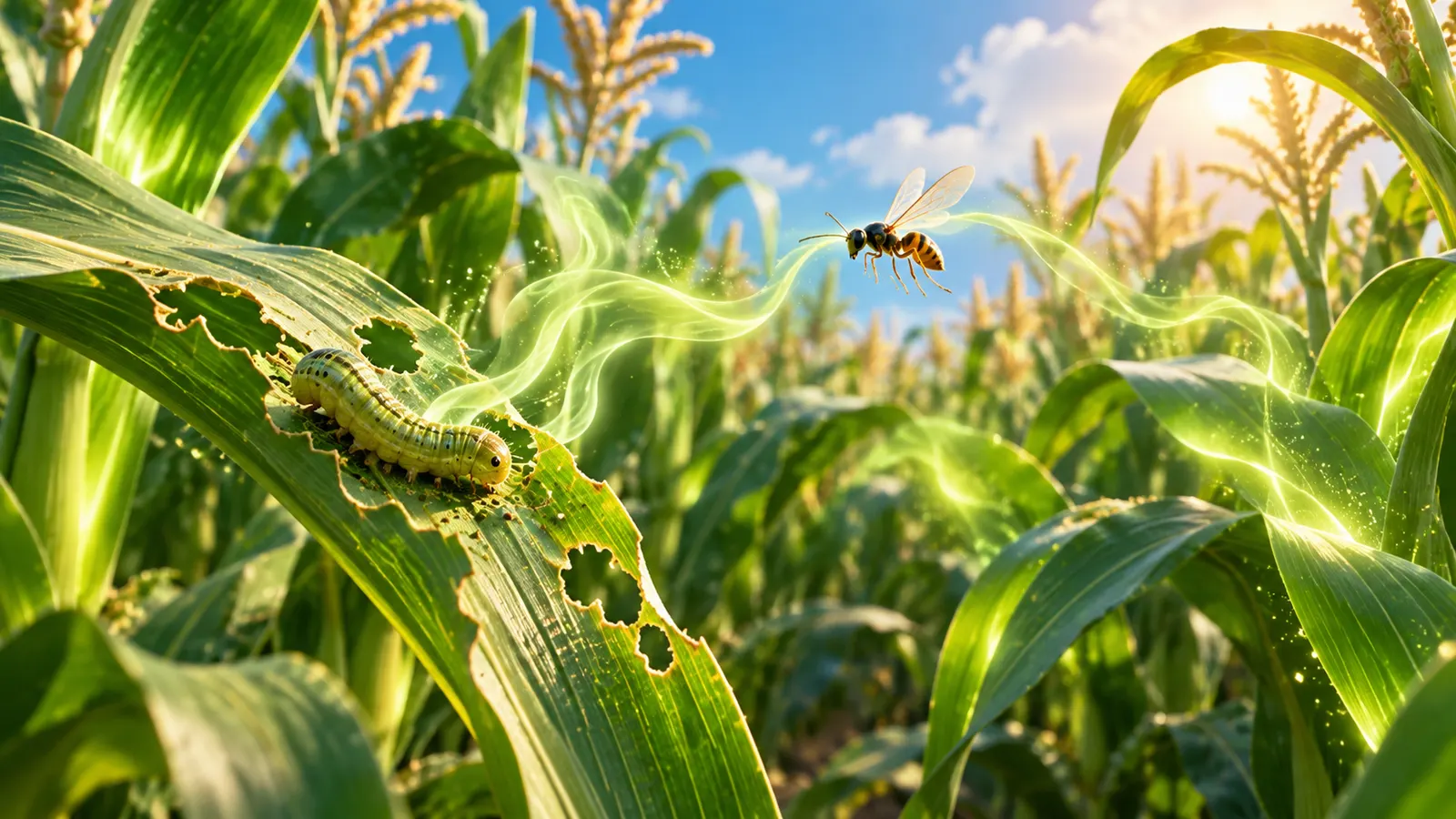 虫にかじられた植物は「助けて」の匂いを出す。天敵のハチを呼ぶ“SOSの化学”
