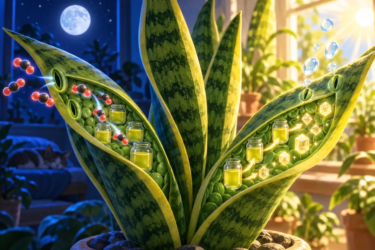 CAM植物は「夜にCO2を貯金、昼に光で使う」。酸素が出るのは昼の工程