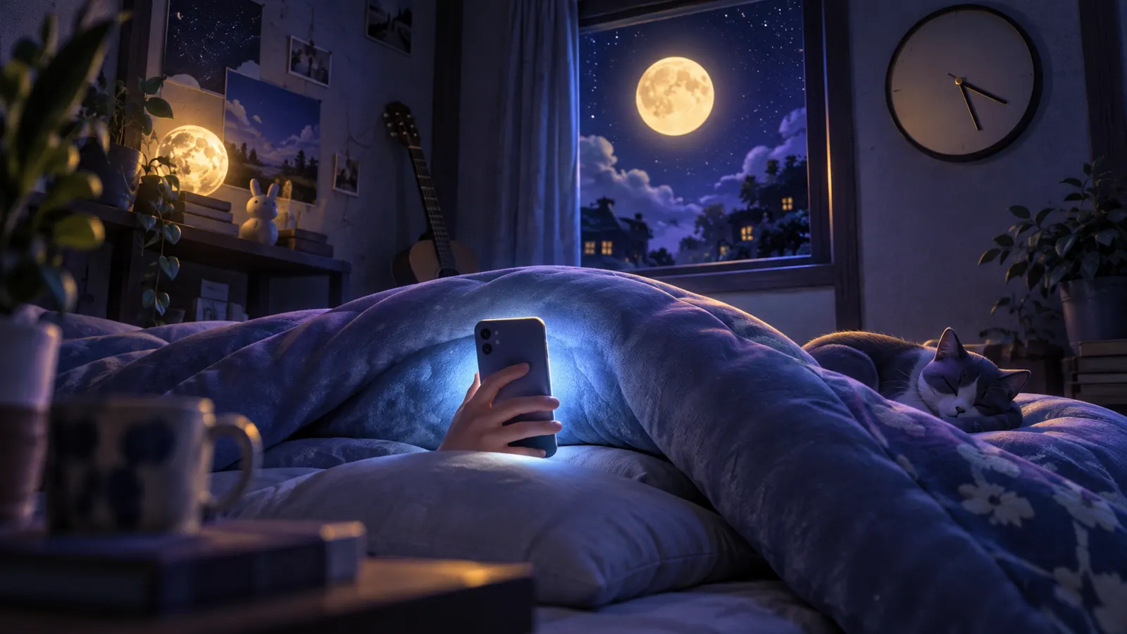 ベッドでのスマホ1時間で、不眠症状のオッズ59%増。SNSか動画かは関係なかった