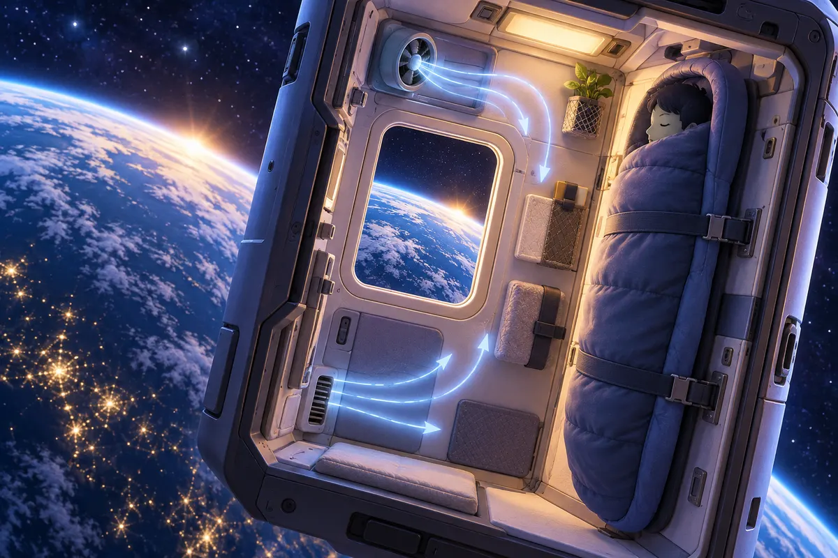 宇宙の寝室は、電話ボックスサイズの「縦型ベッドルーム」