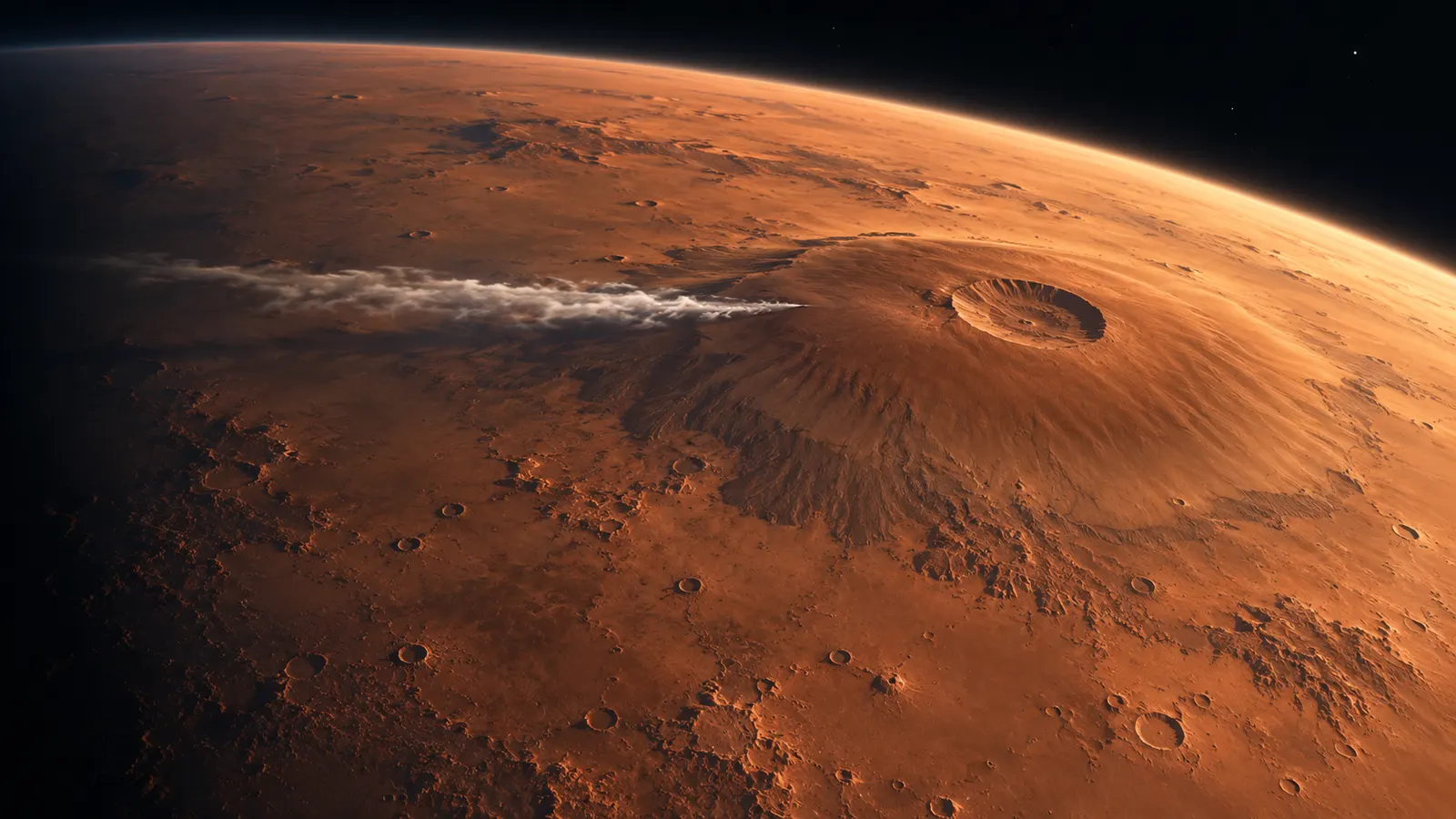 地球の雲は普通、小さなチリにくっついてできるのに、火星の長さ1800kmにもなる雲はチリなしで凍っているらしい