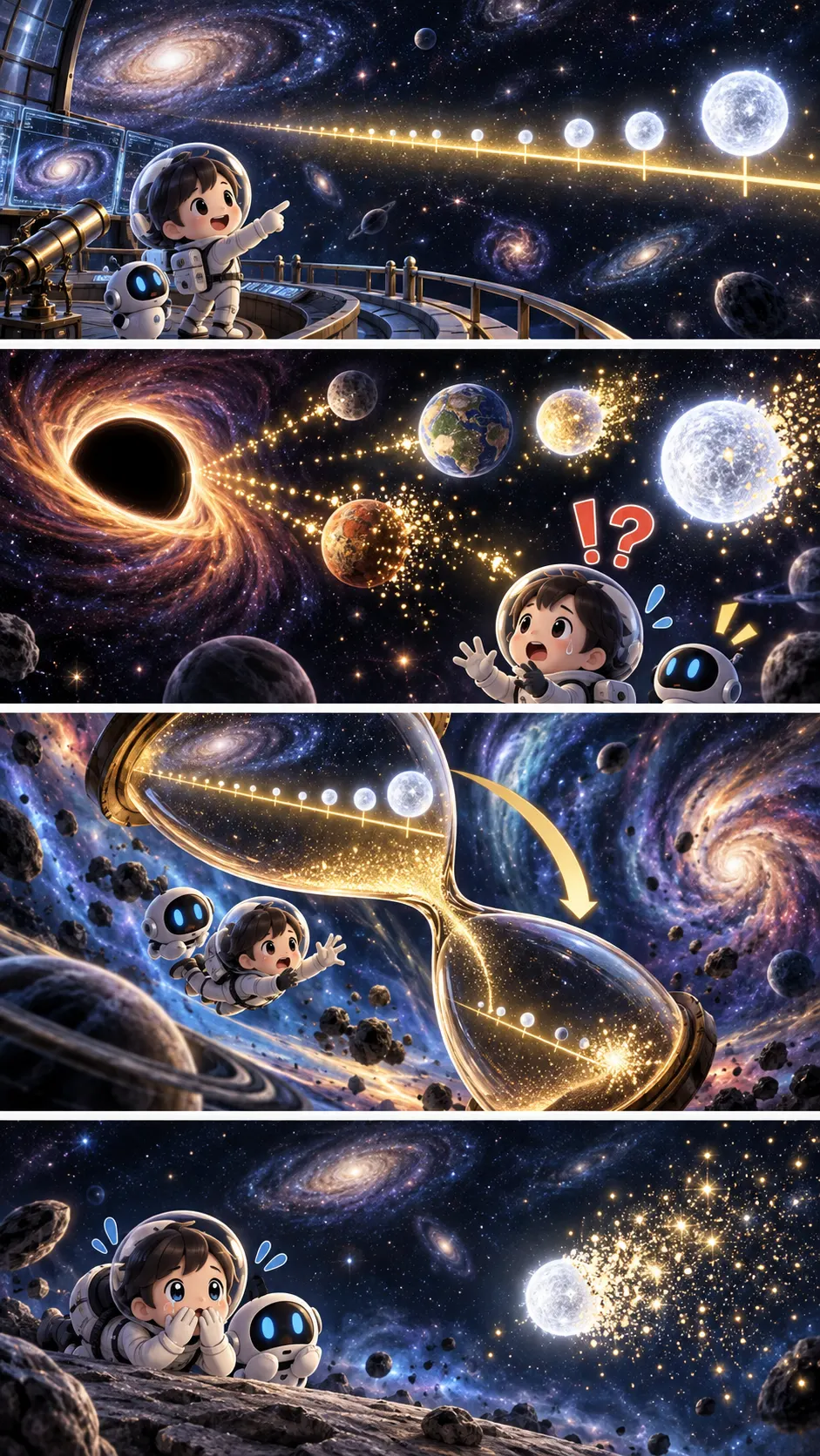 宇宙の寿命、「10の1100乗年」から「10の78乗年」へ大幅短縮? オランダの物理学者の計算の4コマ漫画