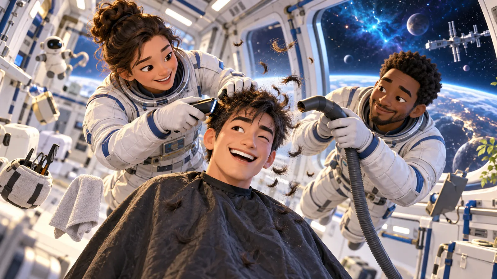 宇宙での散髪は「掃除機つきバリカン」。切った髪が舞うと何が困る？