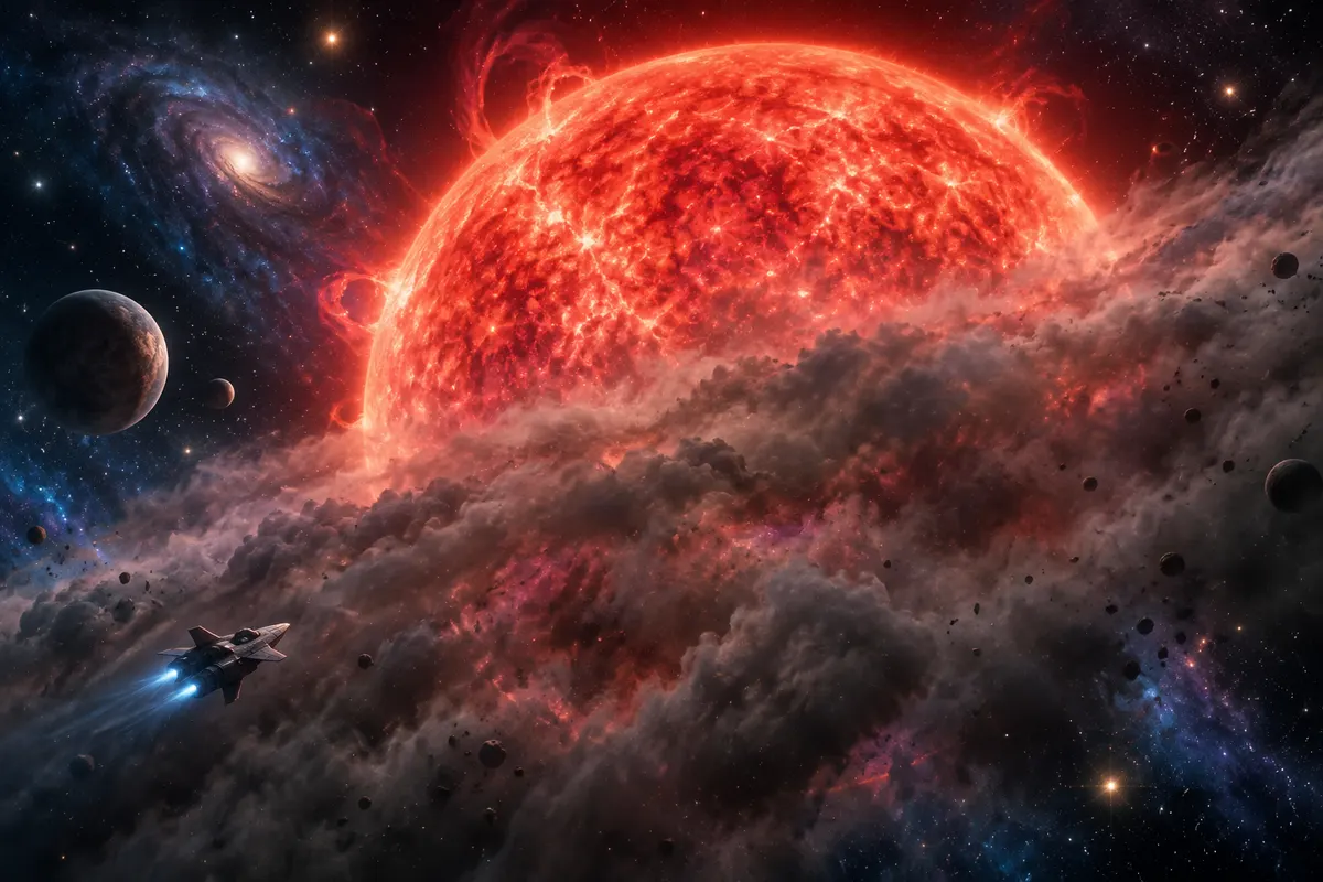 星が吐き出したガスが冷えて“ちり”になり、光をさえぎった
