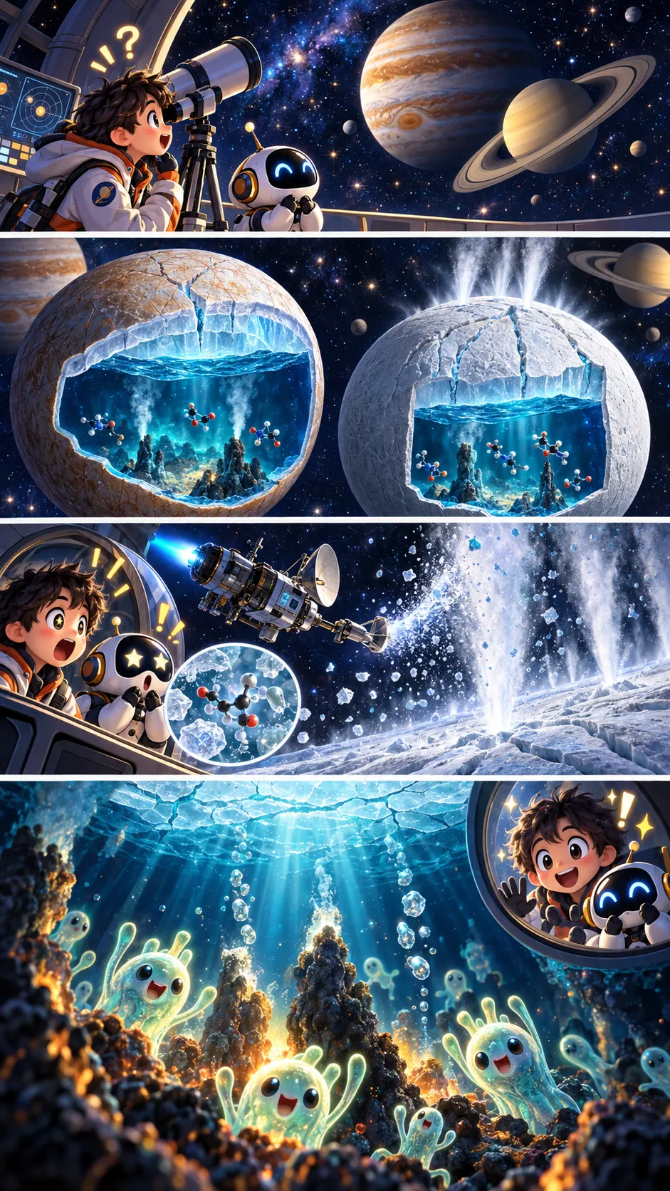 宇宙人がいるなら、いちばん怪しいのは“氷の下の海”だったの4コマ漫画