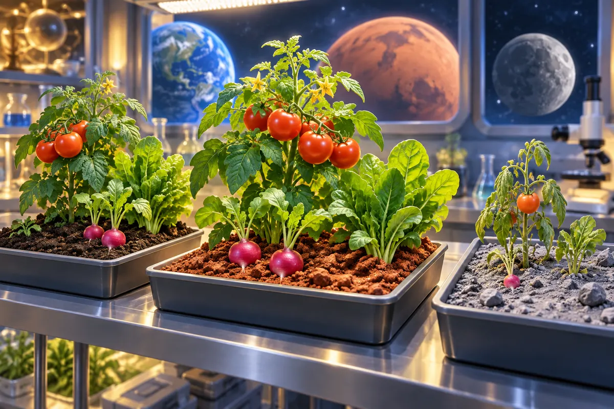 火星の模擬土では、有機物を加えると多くの作物が育った
