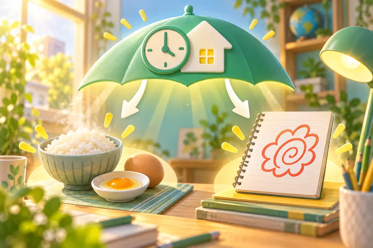 朝ごはんと成績の両方に「生活リズム」が影響しているかもしれない