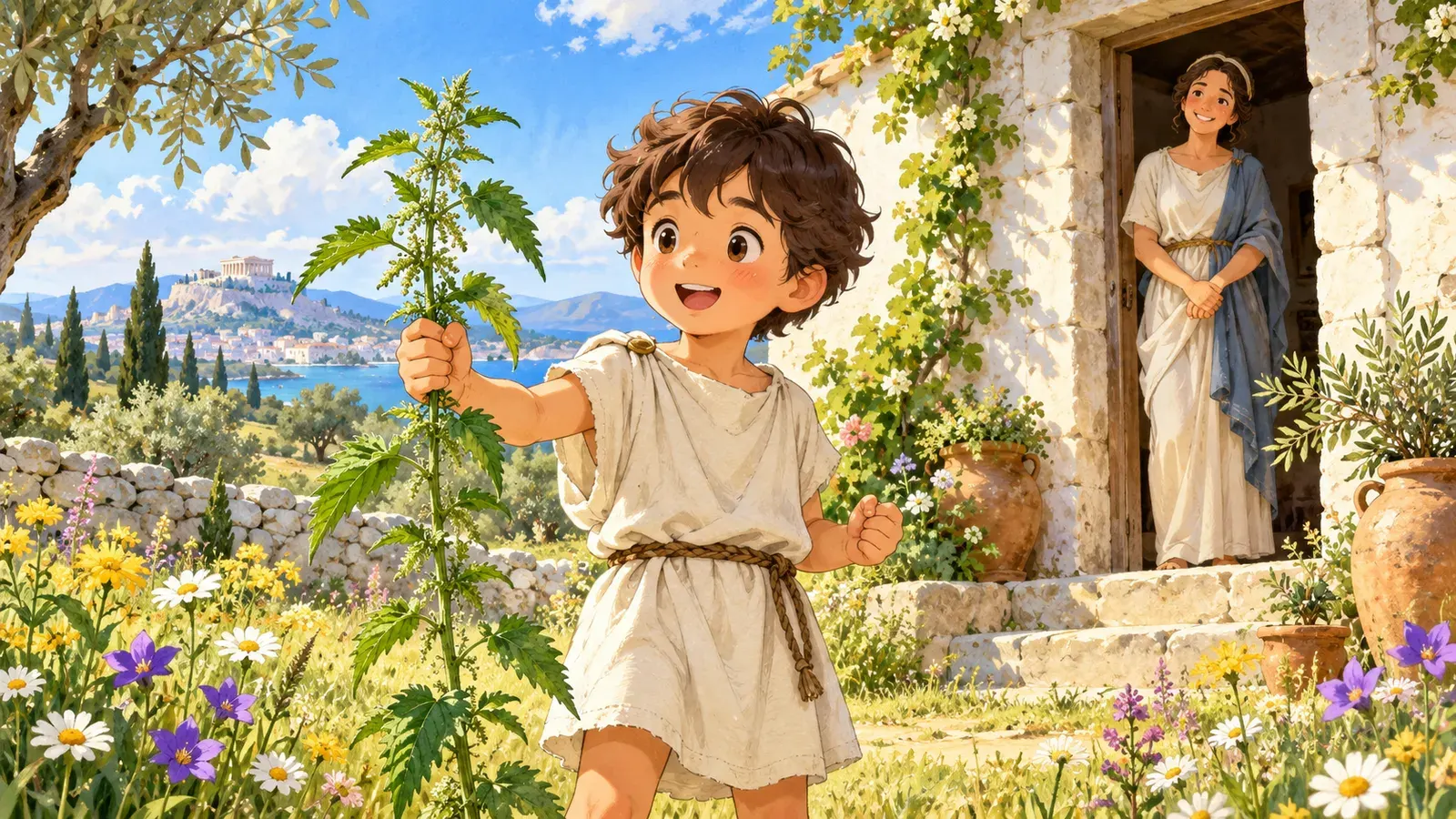 The Boy and the Nettle（少年とイラクサ）の挿絵