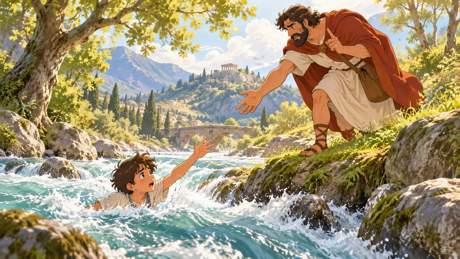 The Boy in the River（川でおぼれかけた少年）の挿絵