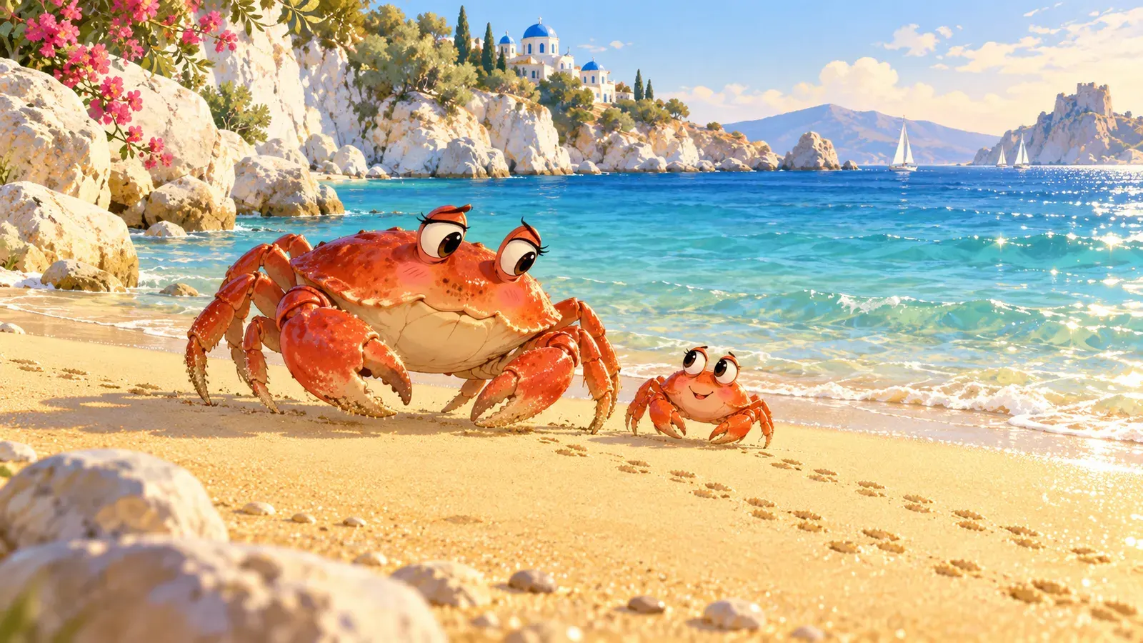 The Crab and Its Mother(カニの親子)の挿絵