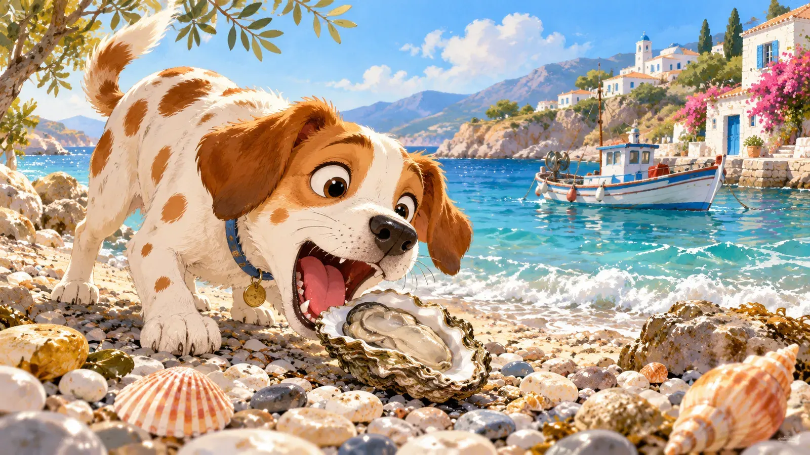 The Dog and the Oyster（犬とカキ）の挿絵
