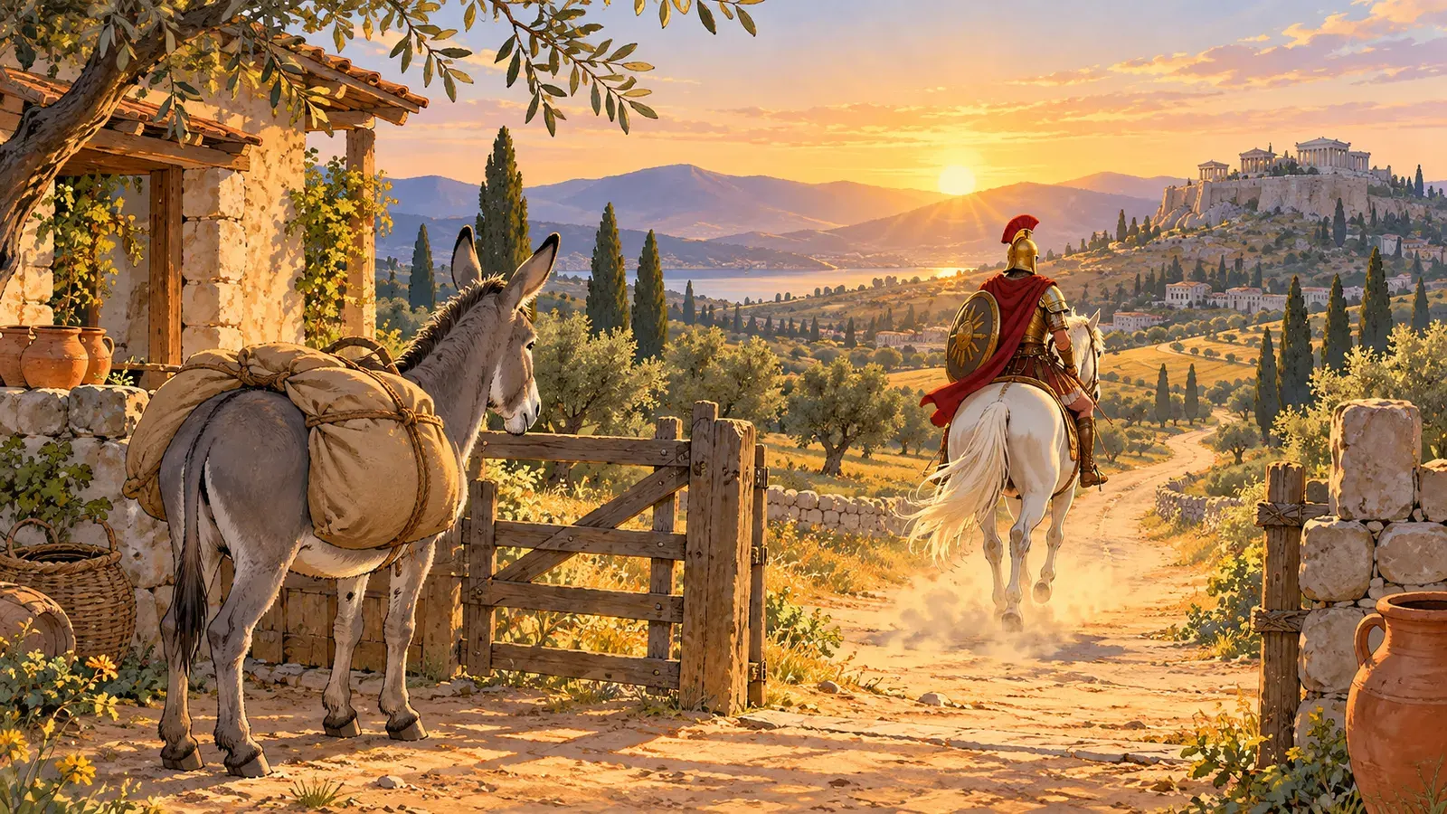 The Donkey and the War Horse（ロバと軍馬）の挿絵