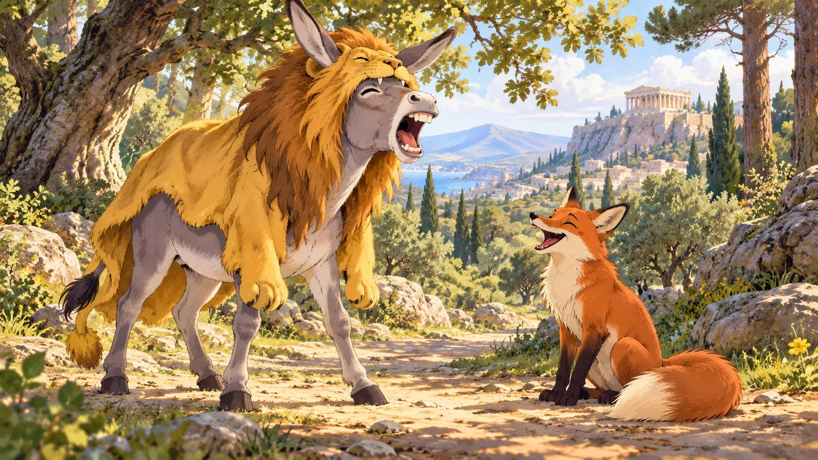 The Donkey in the Lion's Skin（ライオンの皮をかぶったロバ）の挿絵