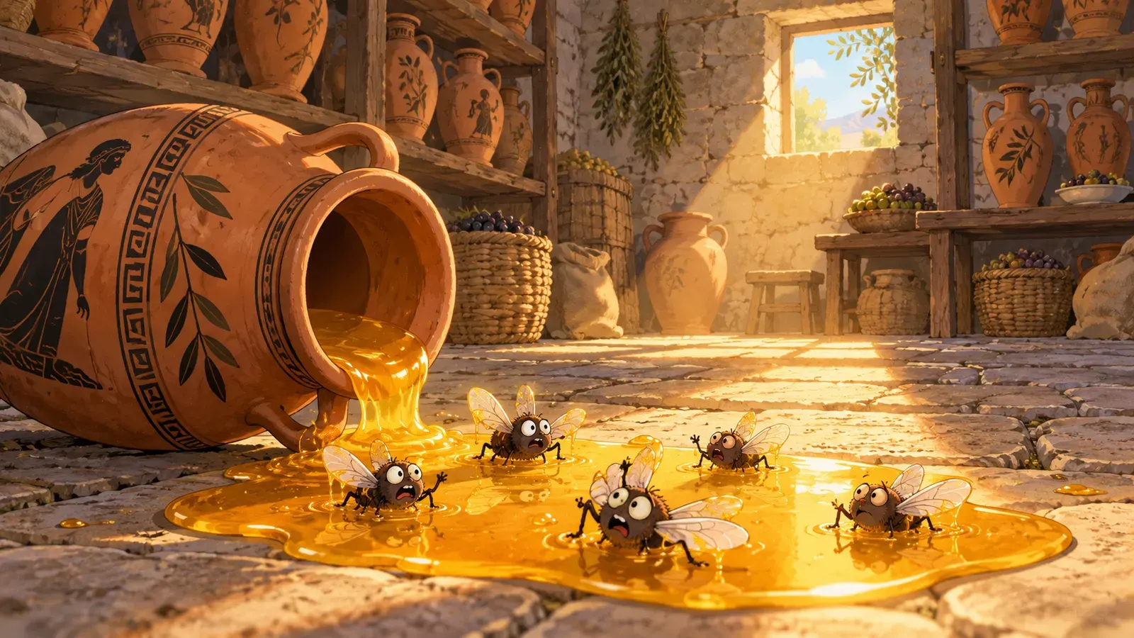 The Flies and the Honey（ハエとはちみつ）の挿絵