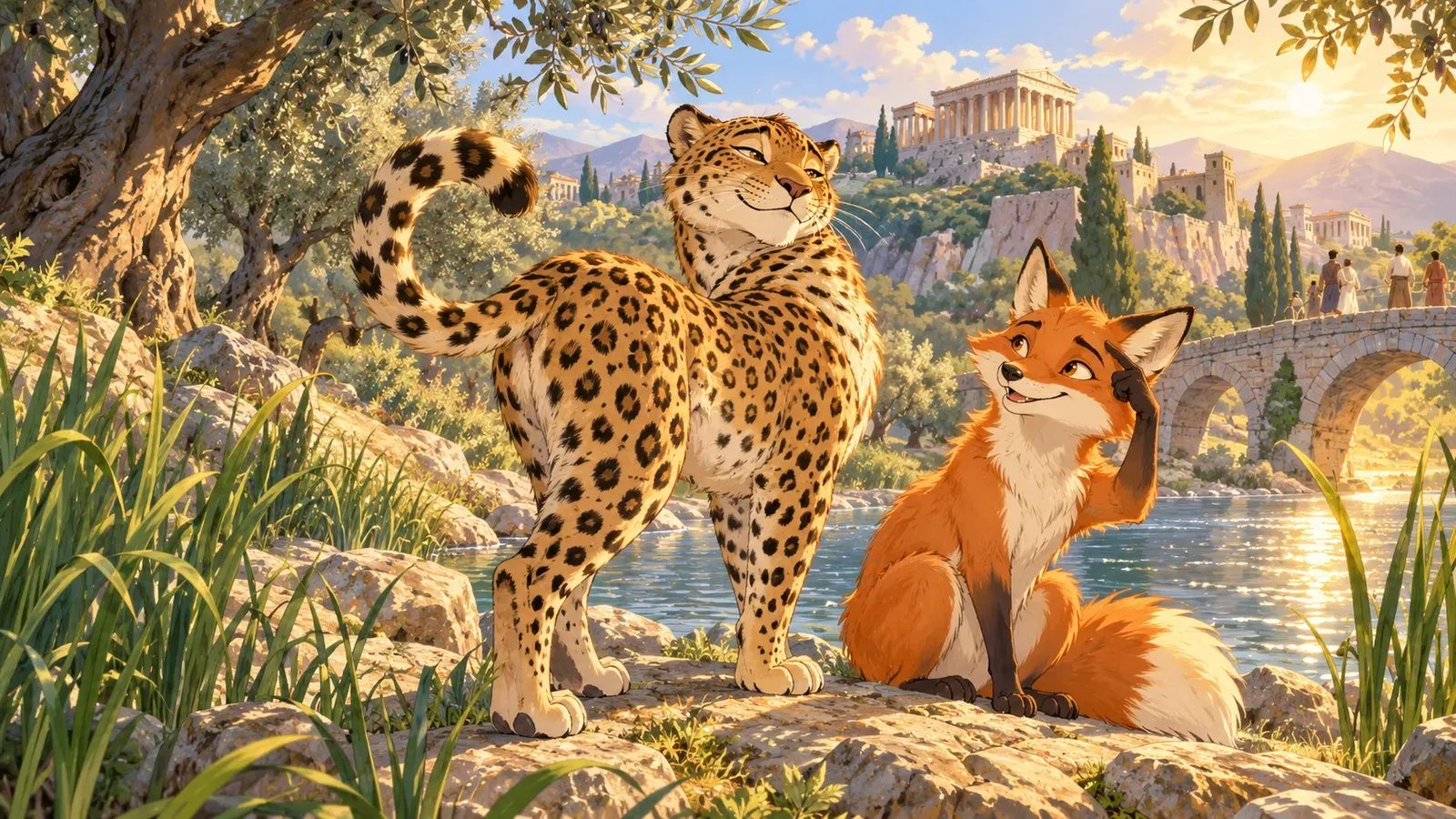 The Fox and the Leopard(キツネとヒョウ)の挿絵