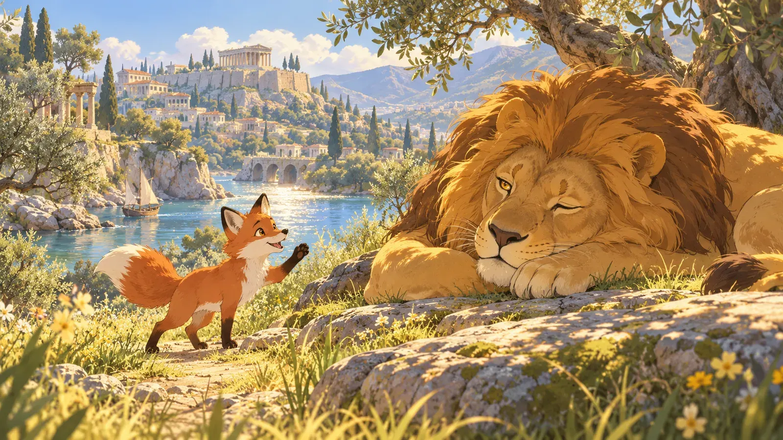 The Fox and the Lion(キツネとライオン)の挿絵