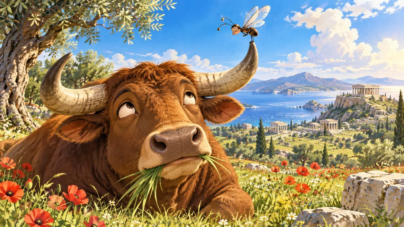 The Gnat and the Bull（ブヨとウシ）の挿絵