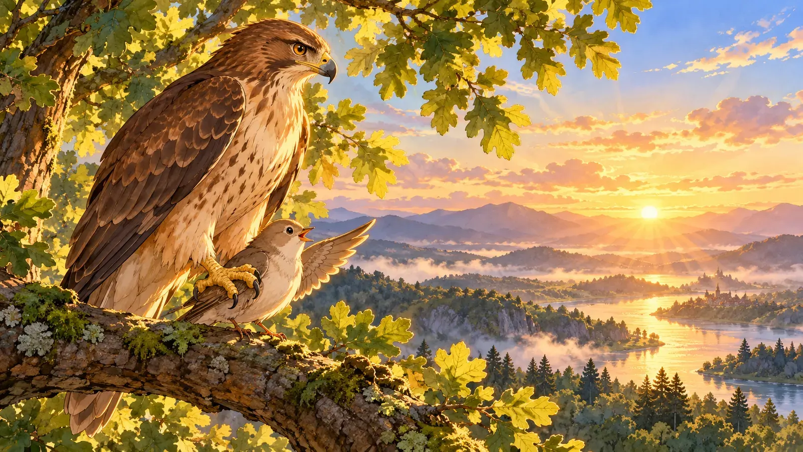 The Hawk and the Nightingale(タカとナイチンゲール)の挿絵